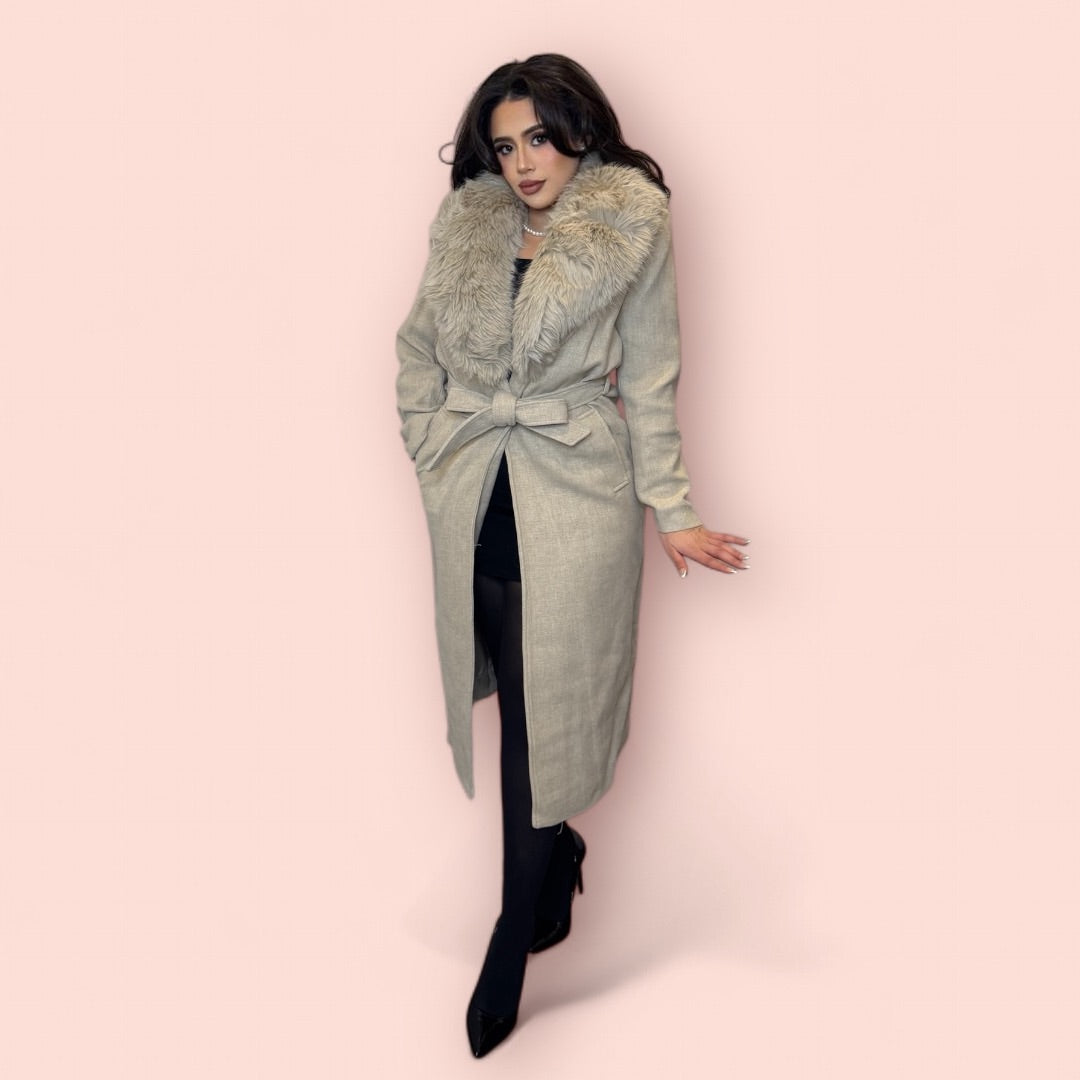 Stay Cozy Trench Coat with Removable Faux Fur