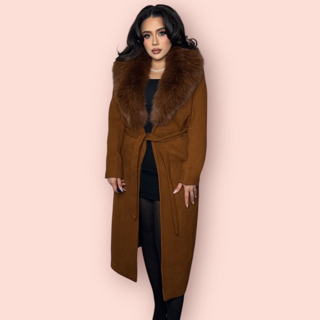 Stay Cozy Trench Coat with Removable Faux Fur